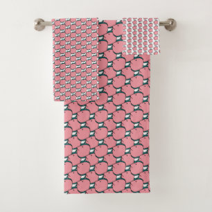 Conjunto De Toalhas Peixe rosa e verde