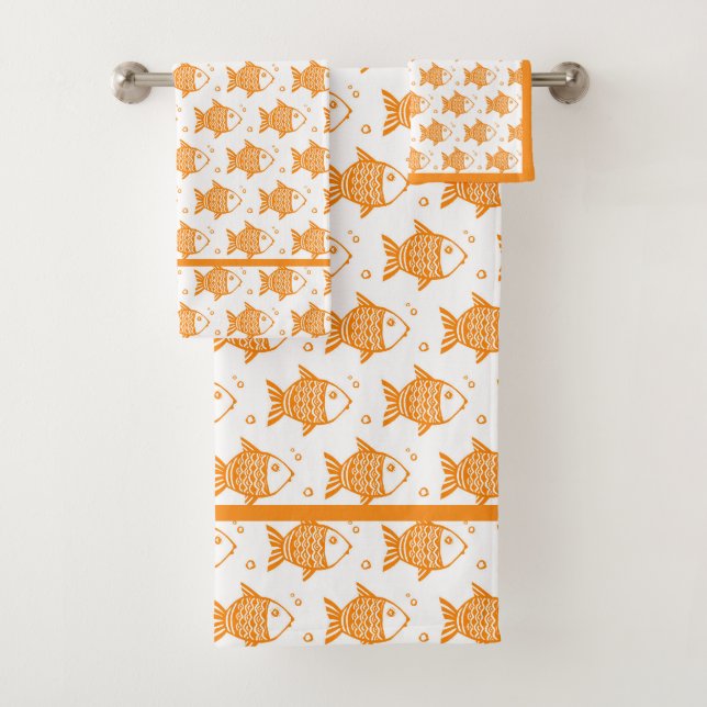 Conjunto De Toalhas Peixes Laranja (Insitu)