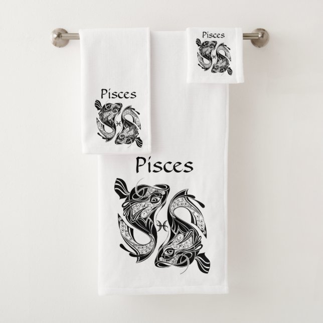 Conjunto De Toalhas Peixes o Símbolo Zodíaco de Peixe e o Sinal (Insitu)