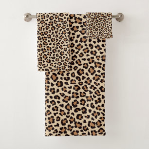 Conjunto De Toalhas Pele-Pele-Leopardo Padrão