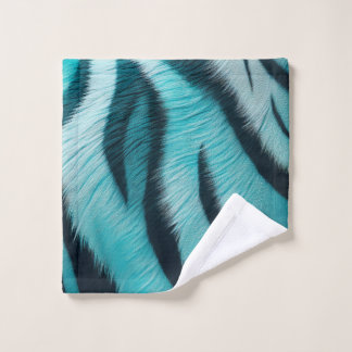 Conjunto De Toalhas Peles de Tigre em Azul