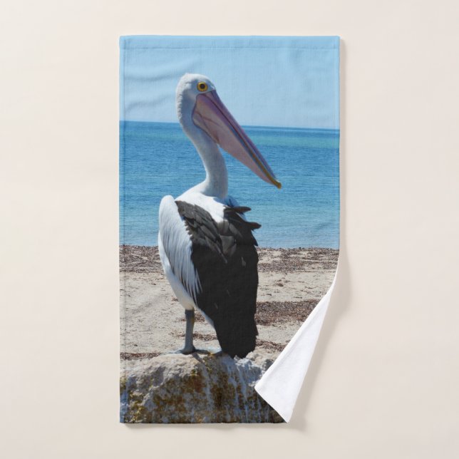 Conjunto De Toalhas Pelican On Beach Rock, Bath Towel Set (Toalha de mão)