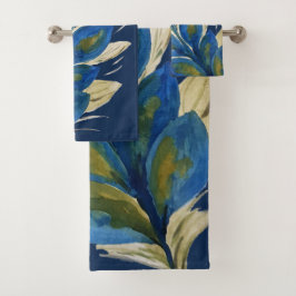 Conjunto De Toalhas Penas de Pavão Sorte Grande Aquarela