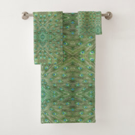 Conjunto de Toalhas - Penas de Peacock