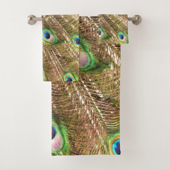 CONJUNTO DE TOALHAS PENAS DE RICO PEACOCK #2 (Insitu)