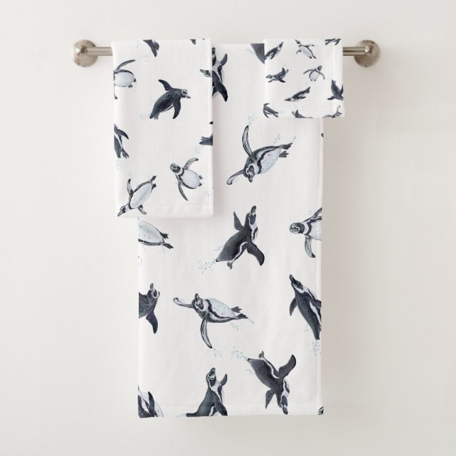 Conjunto De Toalhas Penguin Flight Squad | Ocean Art Design (Insitu)
