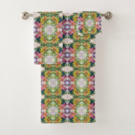 Conjunto De Toalhas Pentes de Flor Coloridas Padrões de Aquarela