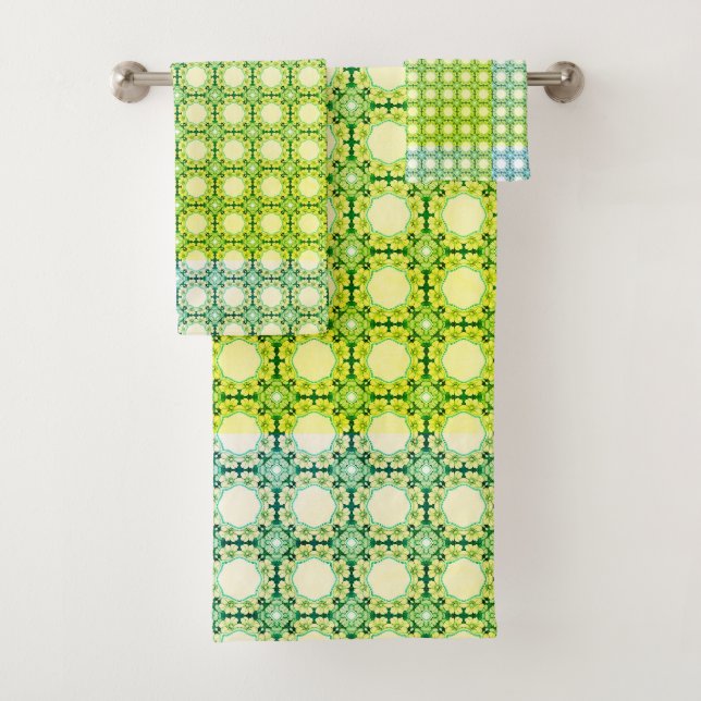 Conjunto De Toalhas Pentes de mel florais: Padrão geométrico de intric (Insitu)