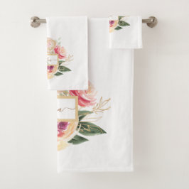 Conjunto De Toalhas Peony Bloom Monographic name