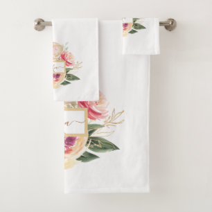 Conjunto De Toalhas Peony Bloom Monographic name