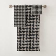 Pepita Clássica Houndstooth, Cinza Negra