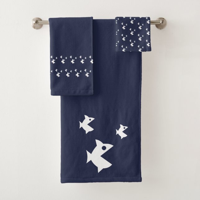 Conjunto De Toalhas Pequeno peixe Oceano Azul (Insitu)