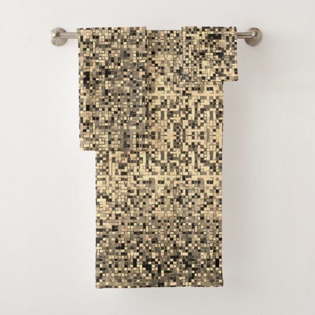 Conjunto De Toalhas Pequenos quadrados ou azulejos, beges ou caquis (Insitu)