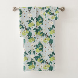 Conjunto De Toalhas Peras e Abelhas em Cozinha de Jardim Botânico Flor