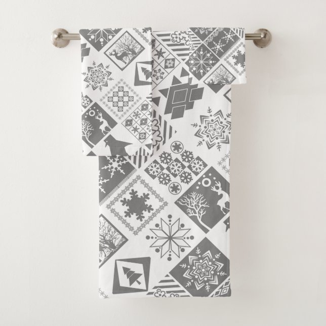 Conjunto De Toalhas Pernalonga-de-natal sem costura (Insitu)