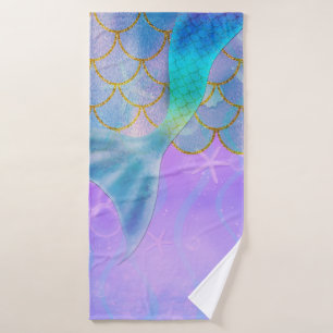 Conjunto De Toalhas Pérola Iridescente Brilho Cintilante Cauda de Sere
