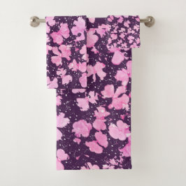 Conjunto De Toalhas Pérolas de Flor de Pintura, Acrínicas, Rosa