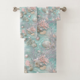 Conjunto De Toalhas Pérolas sob o Mar