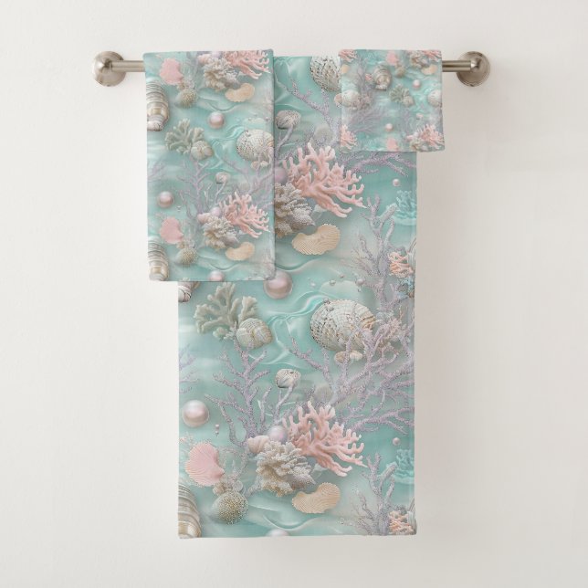 Conjunto De Toalhas Pérolas sob o Mar (Insitu)