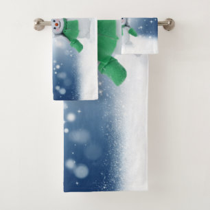 Conjunto De Toalhas Personagem de boneco de neve de Natal adorável do
