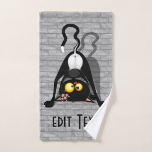Conjunto De Toalhas Personagem de desenho animado engraçado de gato de