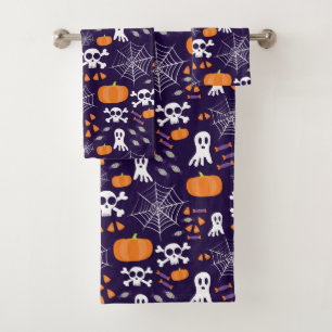 Conjunto De Toalhas Personagens Divertidos e Assustadores de Halloween