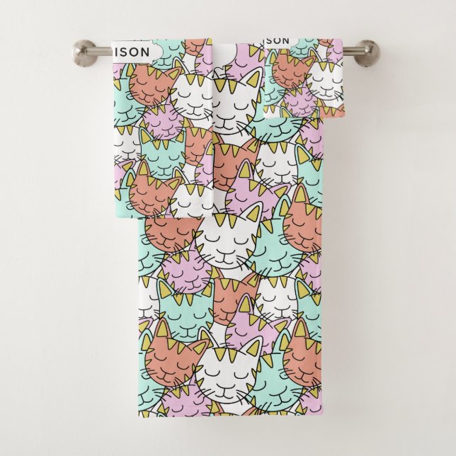 Conjunto de toalhas personalizadas de nome persona (Insitu)