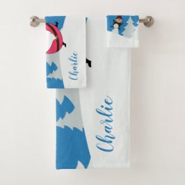 Conjunto de toalhas personalizadas de nomes de Pap