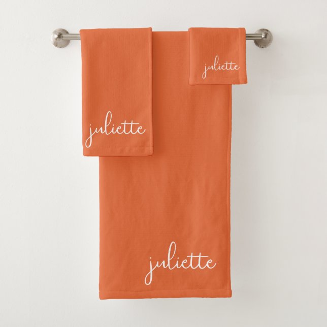 Conjunto De Toalhas Personalizado Caqui Minimalista (Insitu)