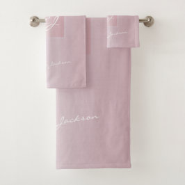 Conjunto De Toalhas Personalizado moderno rosa dourado metálico femini