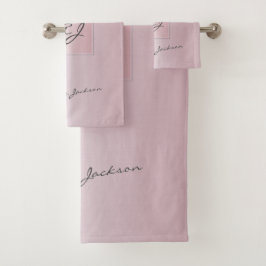 Conjunto De Toalhas Personalizado moderno rosa dourado metálico femini