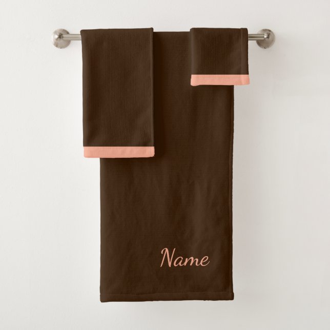Conjunto De Toalhas Personalizar marrom rico (Insitu)