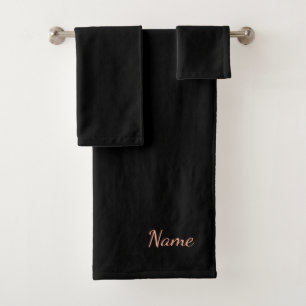 Conjunto De Toalhas Personalizar preto-e-branco