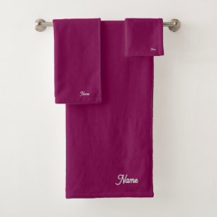 Conjunto De Toalhas Personalize Presente Ameixa Pessoal