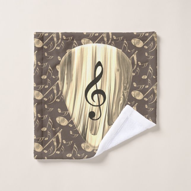 Conjunto De Toalhas Personalized Music Note Guitar Pick  (Pano de lavar)