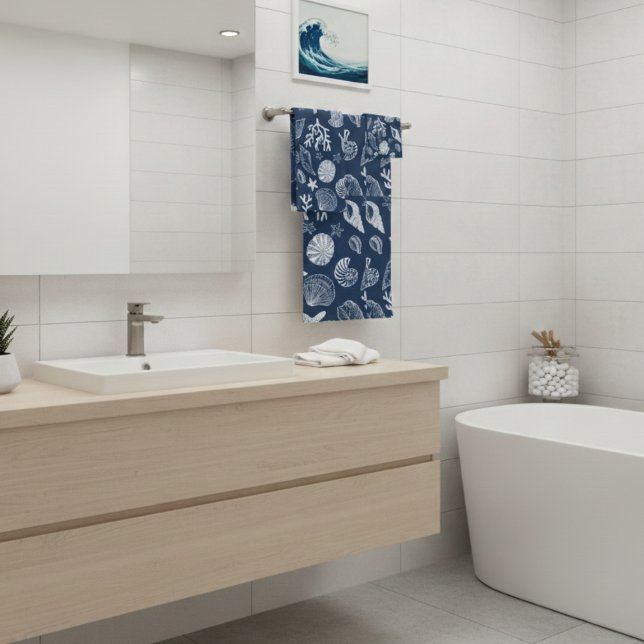 Conjunto De Toalhas Personalized Ocean Seashell & Starfish Towel  (Criador carregado)