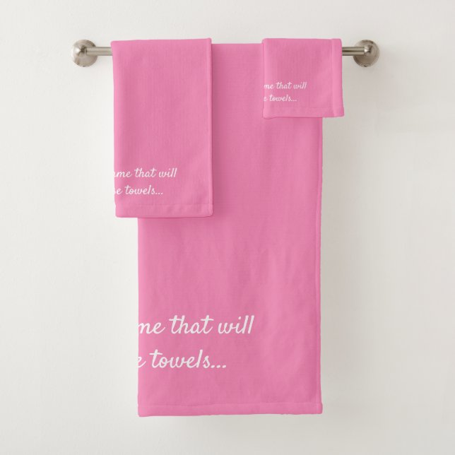 Conjunto De Toalhas Personalized Pink Towel Set – Custom Name Pink (Insitu)