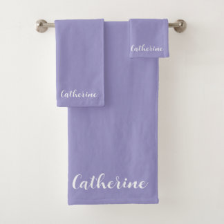 Conjunto De Toalhas Personalized Violet Towels Set with Name