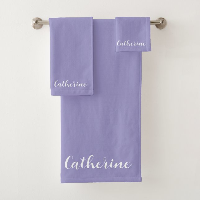 Conjunto De Toalhas Personalized Violet Towels Set with Name  (Insitu)