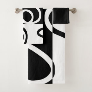 Conjunto De Toalhas Persuasão linear II: Abstrato preto e branco