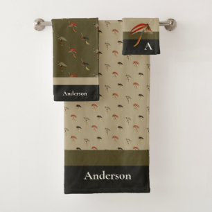 Conjunto De Toalhas Pesca com moscas Cinza Black Olive