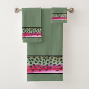 Conjunto De Toalhas Pesca de mosca-Arco-Íris Bonita