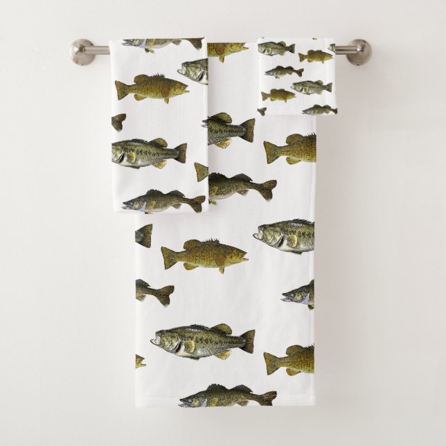 Conjunto De Toalhas Pesca de Themed Walleye Bass Angler Men (Insitu)