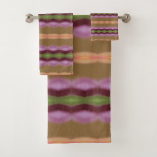 Conjunto De Toalhas Pêssego Roxo E Cerveja