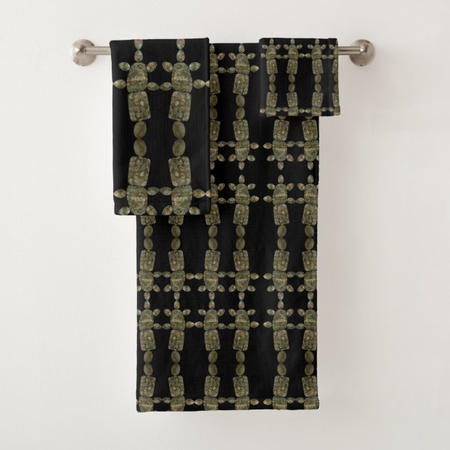 Conjunto De Toalhas Pet Rock Sea Sediment Gemstones Padrão (Insitu)