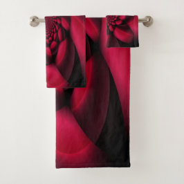 Conjunto De Toalhas Pétala Preta Rubi Vermelho