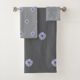 Conjunto De Toalhas Pétalas Brancas Cinza Combo Presente Decoração de 