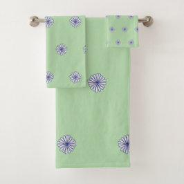 Conjunto De Toalhas Pétalas Brancas Decoração de Casa Presente Verde M