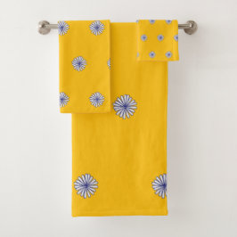 Conjunto De Toalhas Pétalas Brancas Presente Amarelo Decoração de Casa