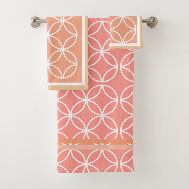 Conjunto De Toalhas pétalas de círculos - diamantes - pinças milenares (Insitu)